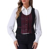 image:imageAllegra K Women Vintage Plaid Button Down Sleeveless U Neck Waistcoat VestRed