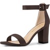 image:imageAllegra K Womens Open Toe Chunky High Heel Buckle Ankle Strap SandalsCoffee