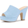 image:imageAllegra K Womens Open Toe Platform Chunky Heel Slides Sandals