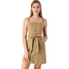 image:imageAllegra K Womens Overall Pinafore Denim Dress Adjustable Strap ALineKhaki