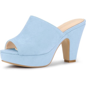 image:imageAllegra K Womens Open Toe Platform Chunky Heel Slides Sandals